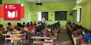 Students studying essential life skills in India through Life Skills Collaboration's programming