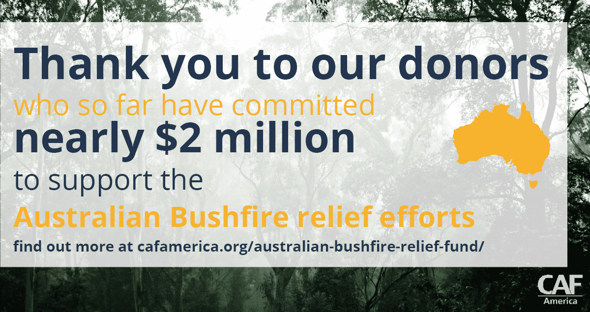 CAF America Donors Respond to the Australian Bushfires Through Impactful and Tax-Effective Philanthropy